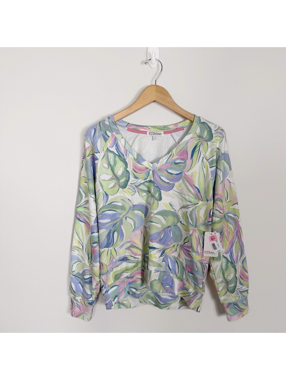 NWT PJ Salvage Nordstrom Super Soft Long Sleeve Pajama Lounge Top Floral Medium
